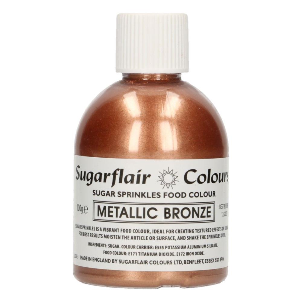 SUGARFLAIR SPARKLING SUGAR SEQUINS BRONZE 100GR