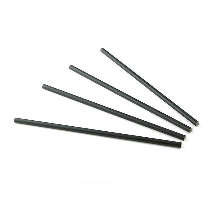 SIER FSC BLACK PAPER STRAWS Ø 6 MM 20CM 200 PCE