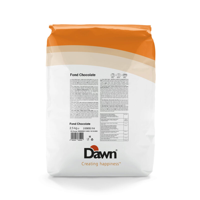 DAWN FONDS BAVAROIS CHOCOLADE UTZ 5KG = CARTON