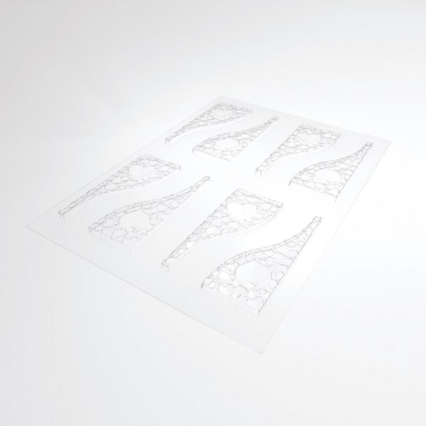 025192 PCB MOLDS HEART TABLETS FOR 8 PIECES 15.5X6.2 CM H. 1 CM 2PCES ***S/CD***