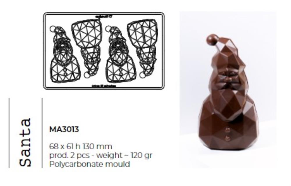 PRALINEVORM POLYCARBONAAT KERSTMAN 13CM