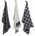 C&T SET DE 3 ESSUIES 50X70CM NOIR/BLANC 100% COTON