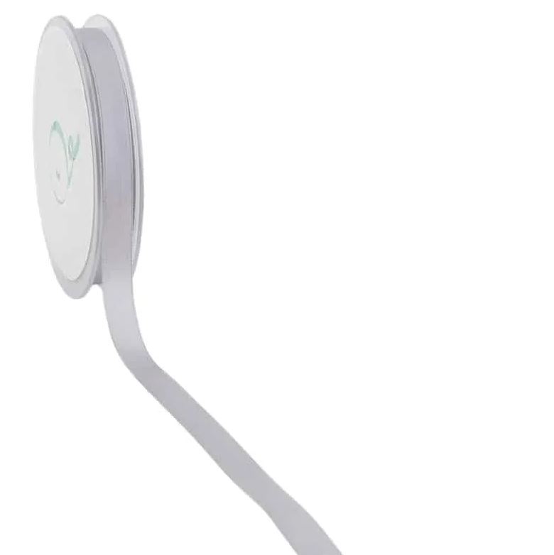 PREMIUM DUBBEL SATIJN ZILVEREN LINT 10MMX25M