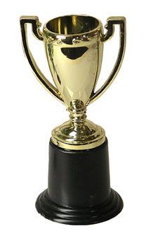 GOLD TROPHY FOOTBALL DECOR