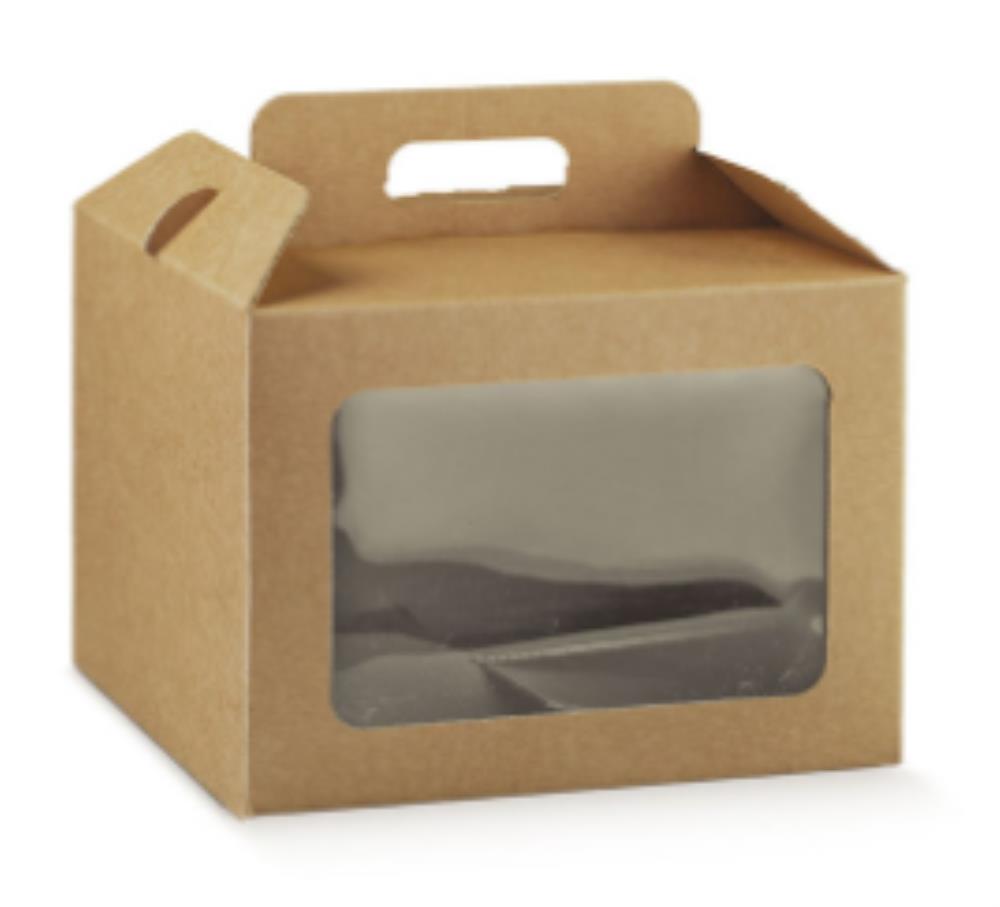 KRAFT BOX SUITCASE WINDOW "AVANA" 24.5X24.5 HT 18CM