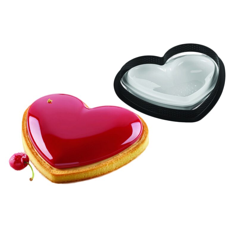  SILIKOMART KIT PIE RING AMORE 80X70MM H 20MM 8 CIRCLES + 1 MOLD 8 PRINTS