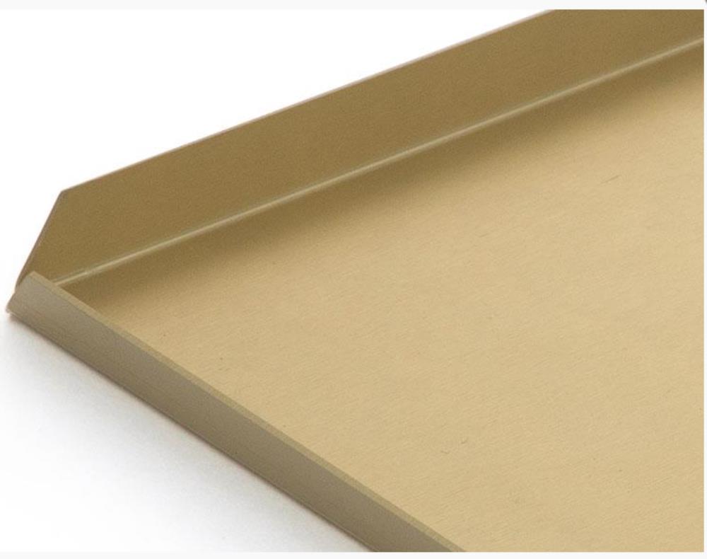GOLD ALUMINUM TRAY 40X25XH1CM STRAIGHT EDGE CUT ANGLE