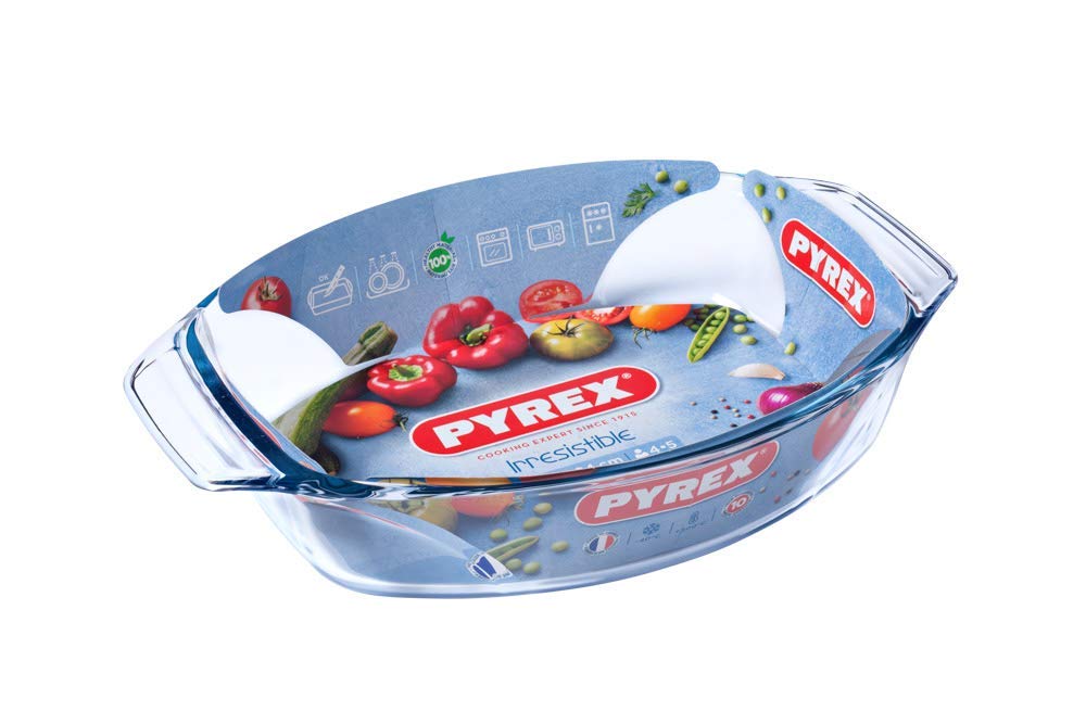 PYREX PLAT OVAL 39X27CM-4.0L BOROSILICATE -40+300°