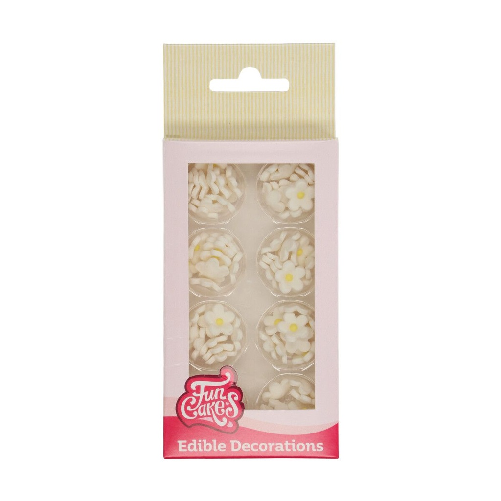 FUNCAKES MINI FLEURS EN SUCRE BLANCHES Ø1,4CM 64PCES