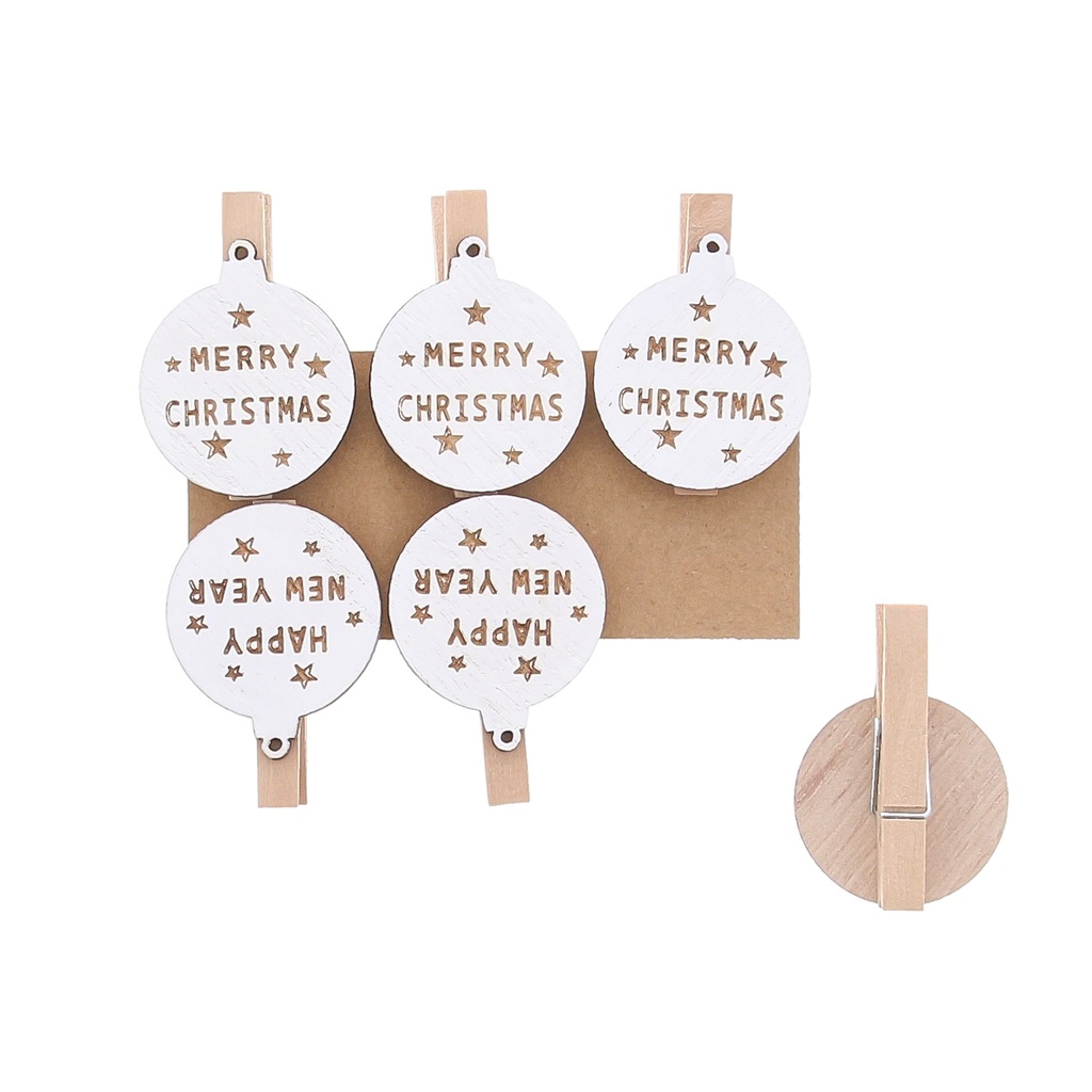 MERRY CHRISTMAS CHRISTMAS BALL CLIPS 6PCS