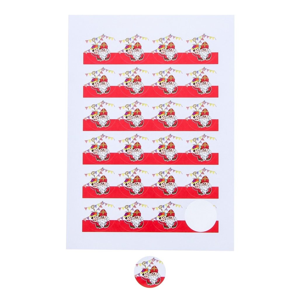 4CM SINT-NIKLAAS EN VADER ZWEEPSTICKERS 24 STUKS