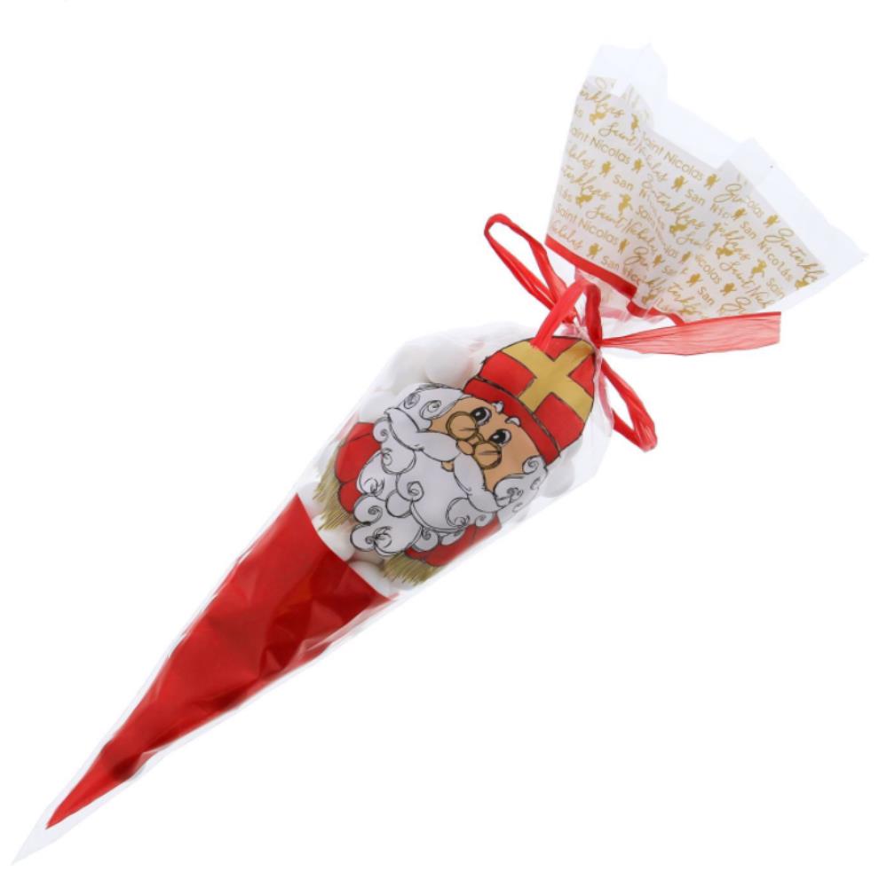 SACHET CONIQUE SAINT NICOLAS 18 X 37 CM 250 GR 50 PCES