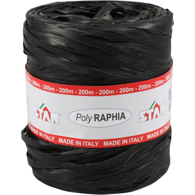 POLY RAFFIA 15MM X 200M ZWART R89