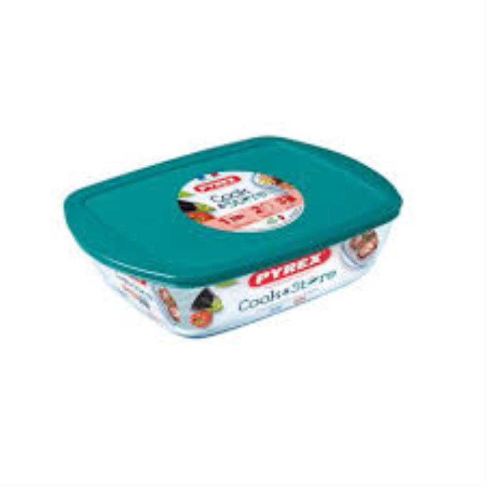 + PYREX COOK&STORE PLAT CARRE 25X22XH7CM 2.20LA/COUV VERT