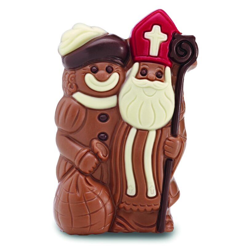 CHOCOLADE SINTERKLAAS MET ZWARTE PIET 10.6CM 12 X 75 GR