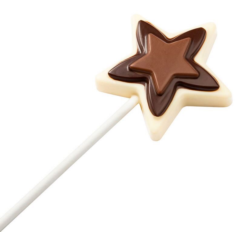 STAR LOLLIPOP CHOCOLATE MOLD CF1105 13.5X27.5CM * 1X4 *23GR