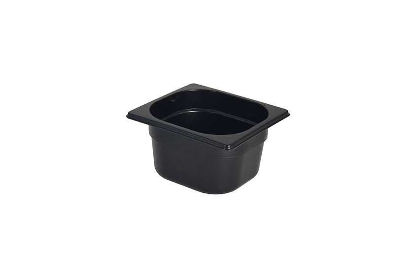 GN 1/6 ZWARTE POLYPROPYLEEN BEKER 1,6L H10CM HACCP -40+80° GASTROPLUS