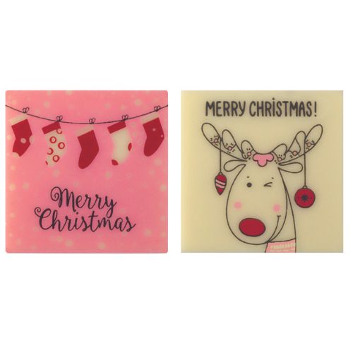 087143 PCB CARRÉS CB CRAZY CHRISTMAS 2 DESIGNS 3,5CM 120PCES ***S/CDE***