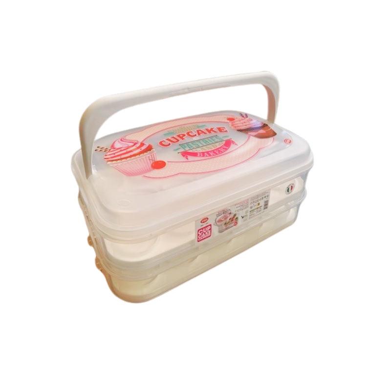 BOITE DE RANGEMENT 2X14 CUPCAKES (14L)