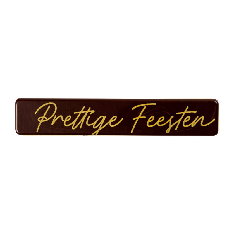 2015850 PRETTIGE FEESTEN DONKERE CHOCOLADE PLAK 8X1,5CM 120 STUKS ***S/CD***