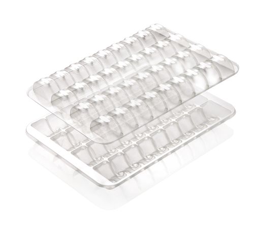 TRANSPARENT TRAY 36 MACARONS 285 X 205 X48MM