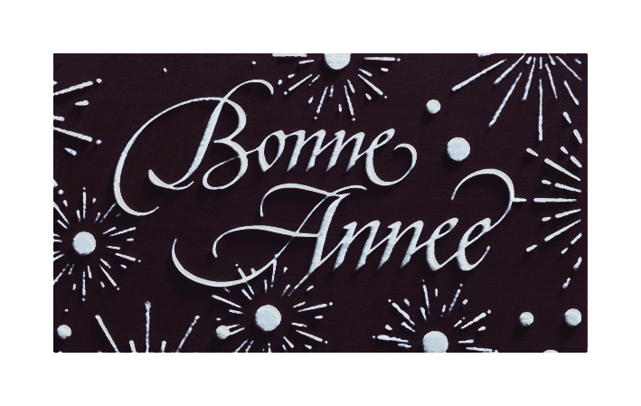  088025 PCB RECHTHOEKEN CN MET RELIËF BONNE ANNÉE 5X2.8CM 72ST ***S/CDE***