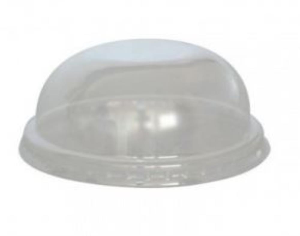 COUVERCLE PET DOME SANS TROU POUR POT A GLACE NOIR 320ML 100PC