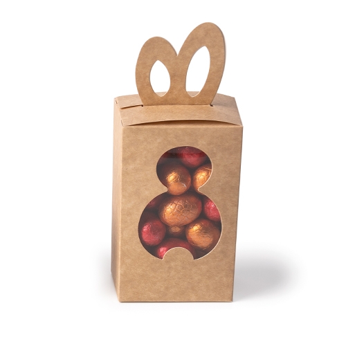 BUNNY BOX KRAFT EGG BOX FOR 375/500GR 8.4X5.8XH13.5CM 25PCS