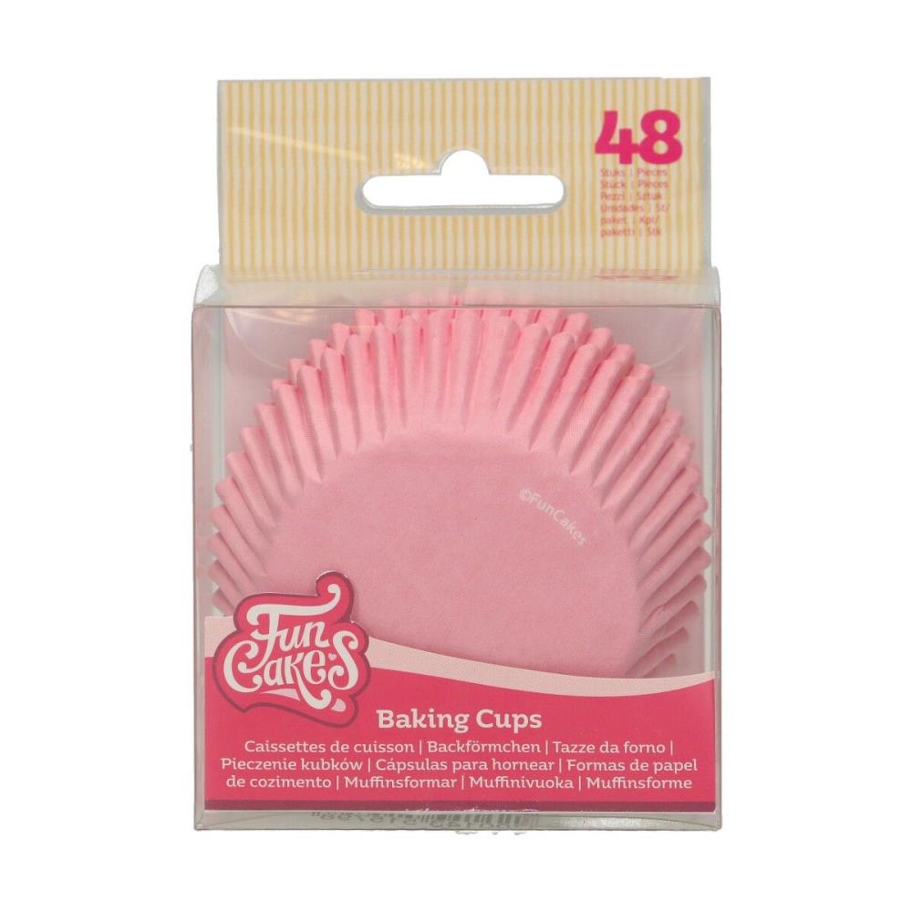 FUNCAKES LIGHT PINK CUPCAKE CASE 48 PCES