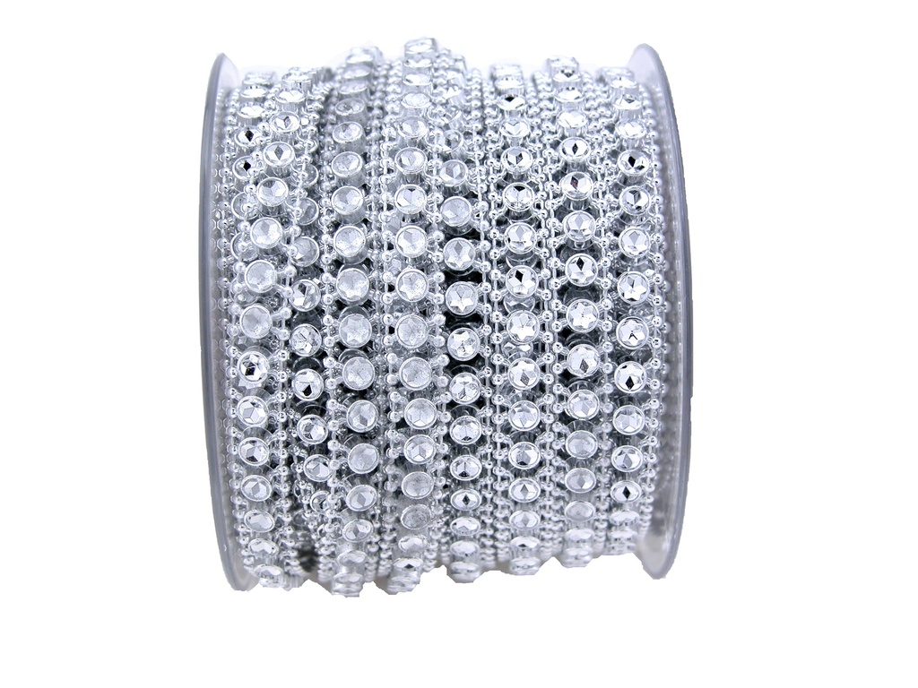 RUBAN ARGENT STRASS CHAIN 9M