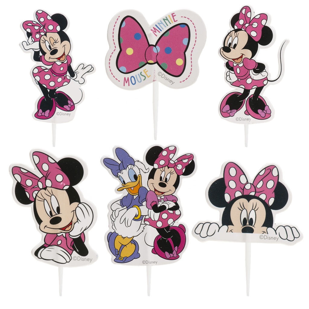 CAKE TOPPERS MINNIE 6 ASSORTMENT 30PCS