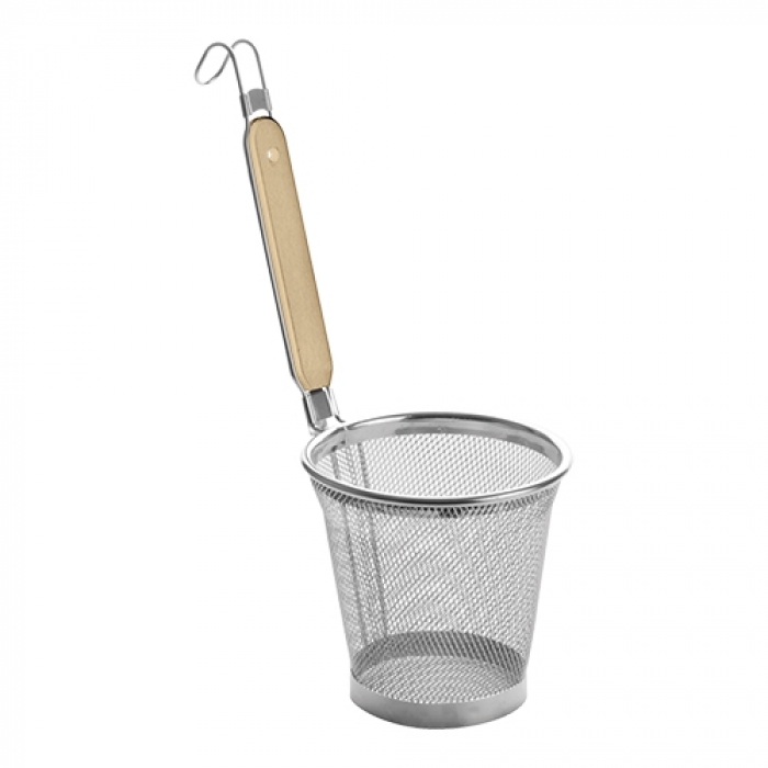 CATERCHEF RONDE PASTAKOKERMAND VAN ROESTVRIJ STAAL 14,2 CM HOUTEN HANDVAT GN1/6