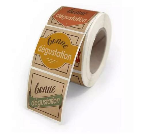 ADHESIVE LABELS "ENJOY YOUR TASTING" 40 x 35 MM ROLL OF 500