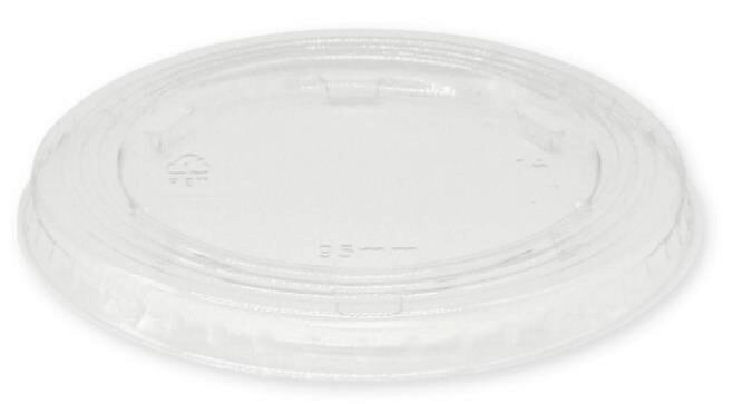 COUVERCLE PLAT PET TRANSP DIAM 95MM SANS TROU 50 PCS