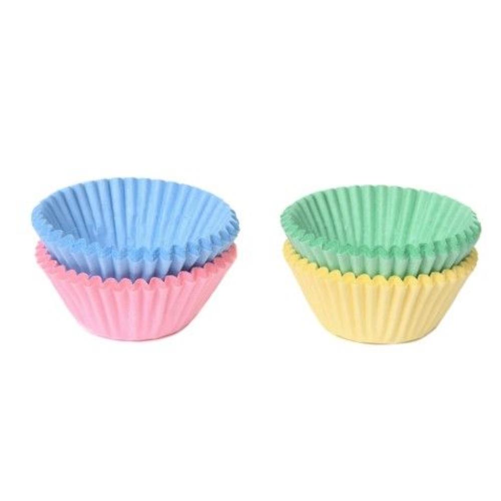 H.O.M MINI CUPCAKE VORM 4 PASTELKLEUREN 25X19MM 100 STUKS