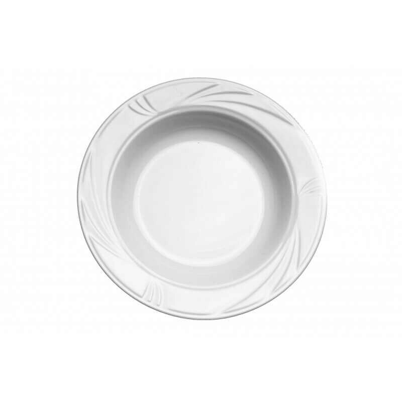 ARCADIA SOUP PLATE 22.5CM WHITE PORCELAIN - 007613