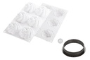 SILIKOMART FLOWER TARTE RING KIT Ø 80MM 6 CIRCLES + 6-CUT MOLD