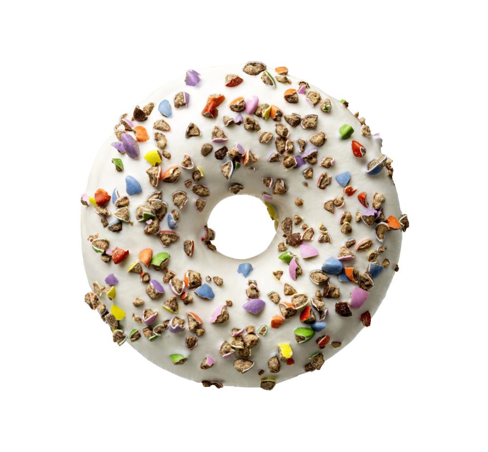 ❄️DAUPHINE 2104779 DONUT VERKRUIDE SNOEP WIT ECLAT SMARTIES GEBAKKEN 48 X 56GR