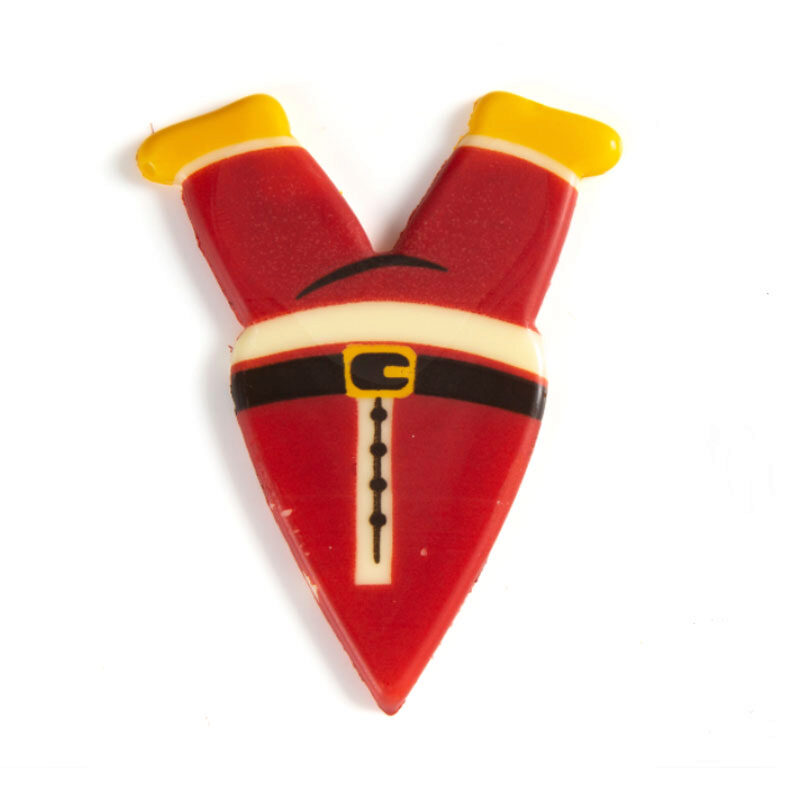 2015342 KERSTMAN BENEN IN DE LUCHT OP CHOCOLADEPIJPER 60 STUKS