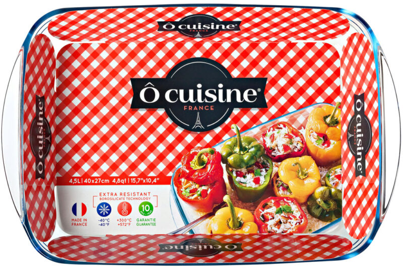 O CUISINE RECHTHOEKIGE BOROSILICAAT OVENSCHAAL 40X27CM 4,5L