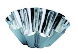 MOULE BRIOCHE/FLAN FER BLANC 6.0CM GROSSE COTES BLISTER DE 25 PIÈCES