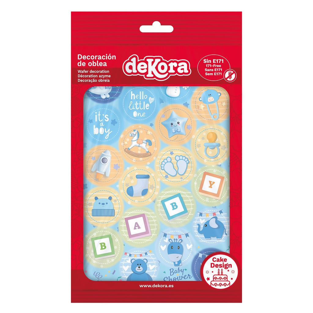 MINI WAFER DISCS BABY SHOWER JONGEN Ø 3,4 CM 20 STUKS