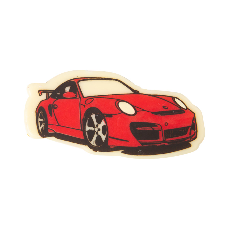2011065 PORSCHE ROOD BLISTER 75X35MM CHOCOLADE 60 STUKS ***S/CD***