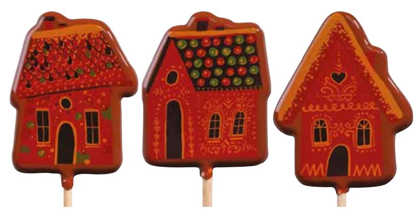 070435 PCB GINGERBREAD LOLLIPOPS BLISTERS FOR 45 LOTS AND 9 STICKS ***s/cd***