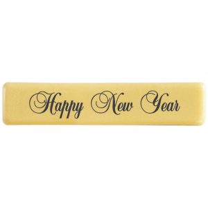 070471 PCB RECTANGLES CB HAPPY NEW YEAR 7X1.5 CM 70PCES ***S/CD***