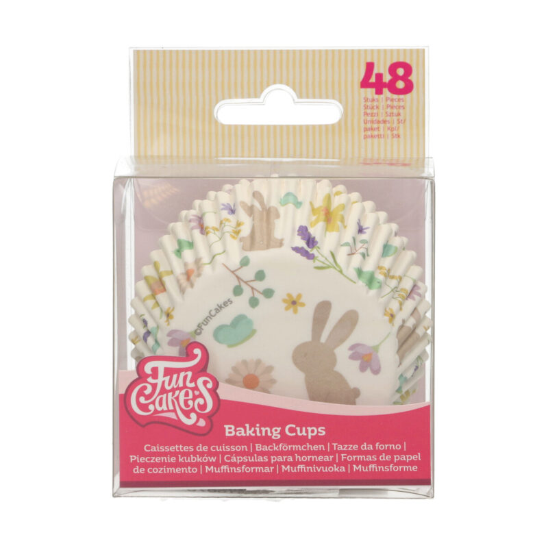 FUNCAKES RABBIT/SPRING CUPCAKE CASE 48 PCES