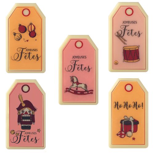 087114 PCB ETIQUETTES CB VINTAGE 6X3,4 CM 5 DESIGNS 80PCES ***S/CDE***