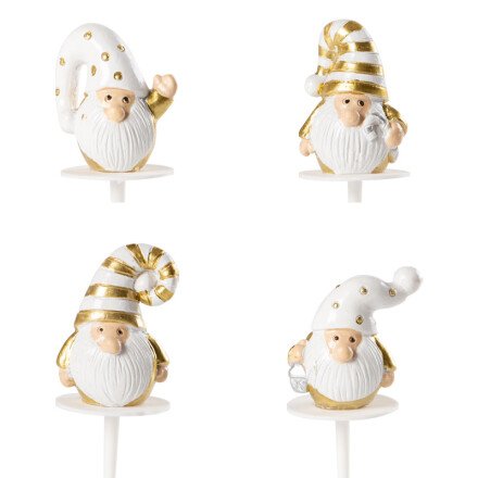  1015398 SANTA CLAUS HAT GOLD/WHITE 3D ON 35MM PEAK 64 PIECES ***S/CD***