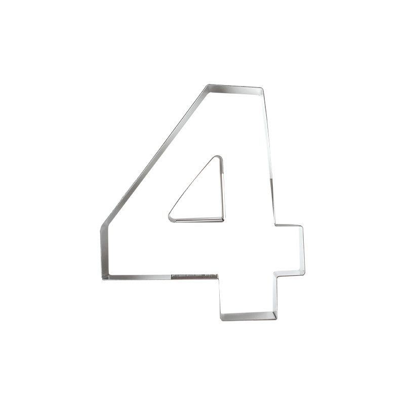 MOULE CHIFFRE N° 4 INOX 20CM HT4CM