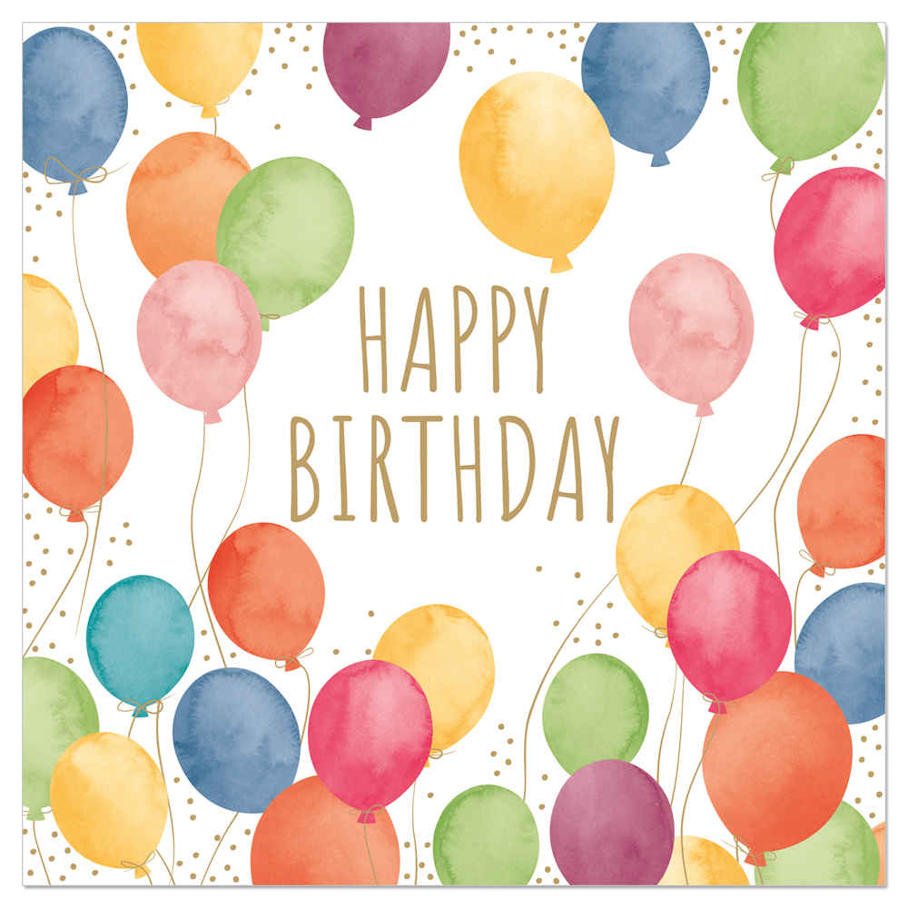 ARTEBENE NAPKIN 33X33CM HAPPY BIRTHDAY BALLOONS 20PCS